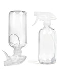 TERESRY 2 Pack 360° Spray Bottles 16 oz - Clear, Adjustable Nozzle, Leak-Proof