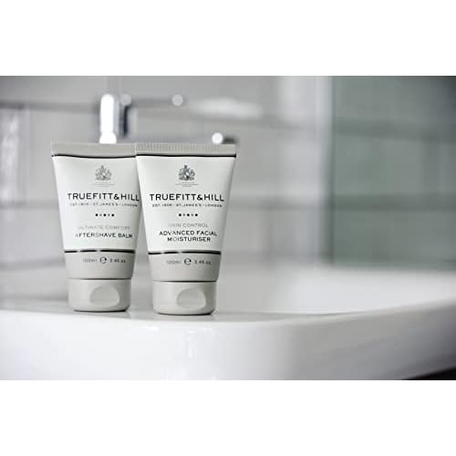 Truefitt & Hill Luxury Aftershave Balm - Ultimate Comfort - Premium Soothing Moisturizer with Aloe Vera Extract - Ideal for Sensitive Skin, Razor Burn Relief, and a Silky Smooth Finish - 3.38 oz.