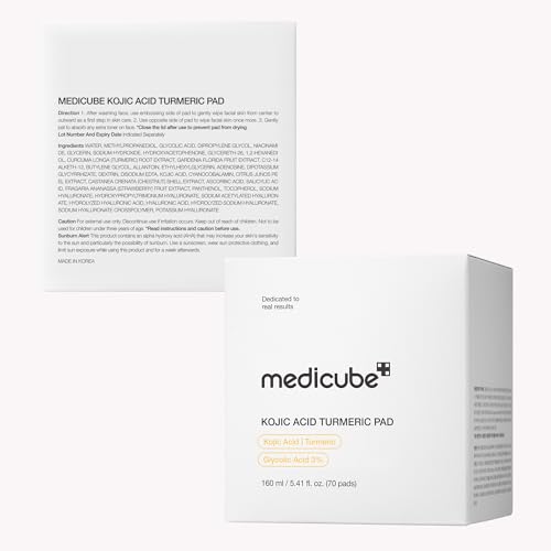 Medicube Kojic Acid Turmeric Toner Pads for Troubled Skin, 70 Pads