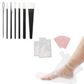 Pedicure Knife Set & Paraffin Bath Liners for Foot, Segbeauty 7pcs Ingrown Toenail Blade Tool with Storage Bag, 200pcs Plastic Foot Covers with 200 Stickers for Snug Closure