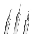 Professional Blackhead Remover Tweezers Kit 3-Piece Stainless Steel