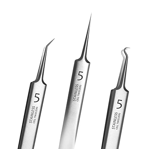 Professional Blackhead Remover Tweezers Kit 3-Piece Stainless Steel