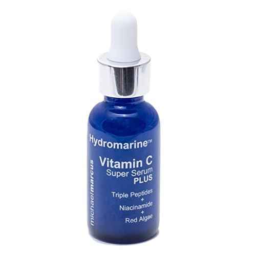 Michael Marcus Hydromarine¢â Vitamin C Face Serum PLUS with Hyaluronic Acid & Triple Peptides - Reduce Dark Spots, Anti-Wrinkle, Anti-Aging, & Skin Brightening Vitamin C Serum - (30ml, 1 fl. oz)