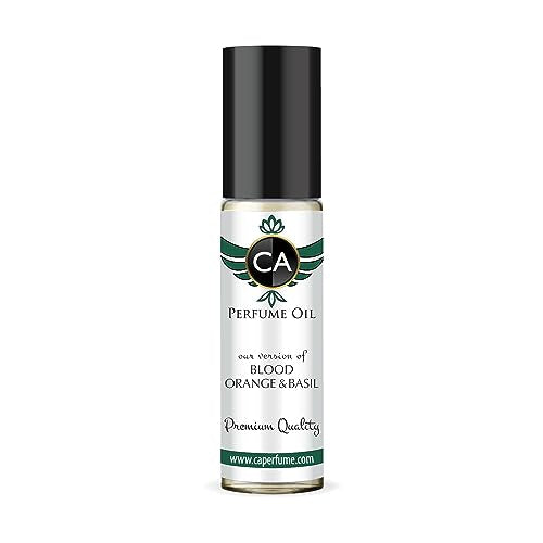 CA Perfume Impression of Acqua Calonia Blood Orange & Basil For Women & Men Replica Fragrance Body Oil Dupes Alcohol-Free Sample Travel Size Concentrated Long Lasting Roll-On 0.3 Fl Oz/10ml