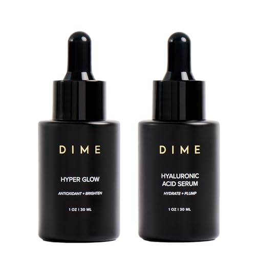 DIME Beauty Serum Set ($64 Value) - Includes Hyaluronic Acid + Hyper Glow Serum (30 ml Each)