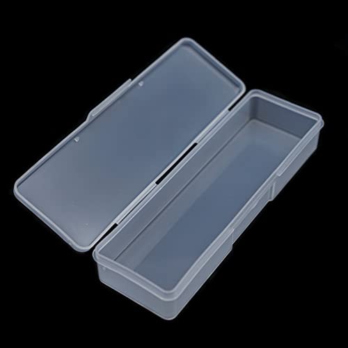 Lokyango Manicure Tool Box, 8 Pieces Clear Box for Nail Tool, Transparent Personal Nail Box for Manicure, Plastic Nail Art Tool Box Storage Organizer Case Container for Organizing (7.1x1.96x1.18)