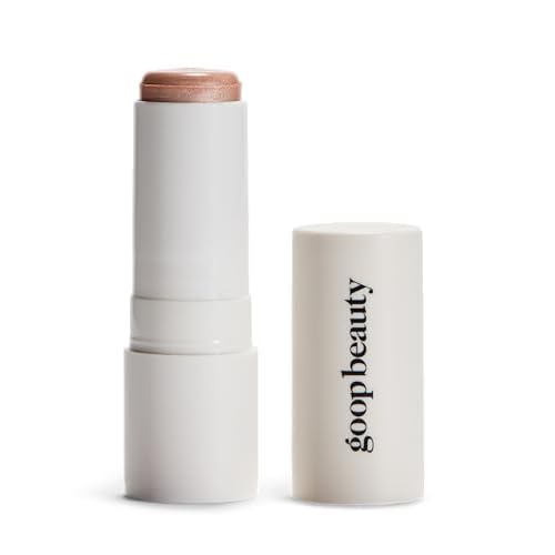 goop Beauty Glow Skin Highlighter Stick | Multi-Use Highlighter with Pearlescent Glow | Amino Acid & Micropearl Blend | Makeup and Skincare | Aura: Champagne Gold | 0.28 oz