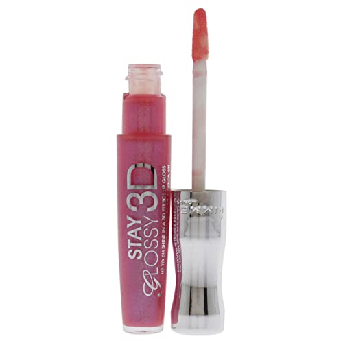 Rimmel Stay Glossy Lip Gloss - Non-Sticky and Lightweight Formula for Lip Color and Shine - 123 Back Row Smooch, .18oz (Pack of 2)