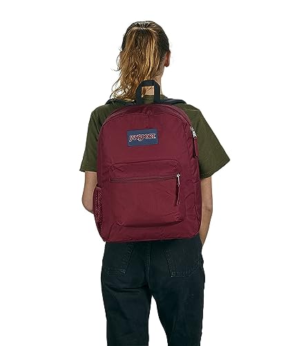 JanSport Cross Town Backpack 17" x 12.5" x 6" - Simple Bag for Everyone with 1 Main Compartment, Front Utility Pocket - Premium Class Accessories - Russet Red