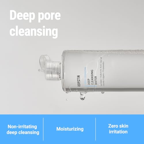 ROVECTIN Aqua Deep Cleansing Water (13.5fl.oz, 400ml)- Impurities Remover from Ocean deep with Hyaluronic Acid and Marine Plants from Jeju Island