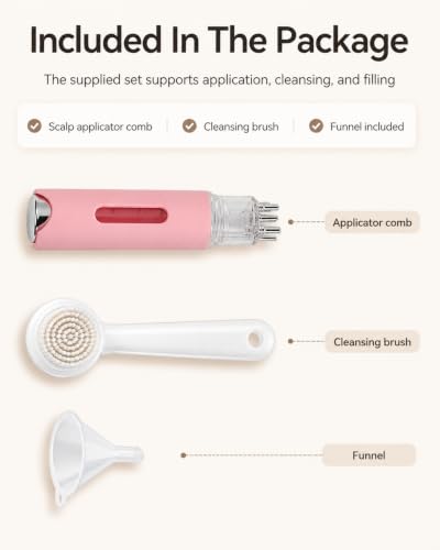 VINGVO Hair Oil Applicator Scalp Comb 18ml + 3ml Dual Capacity with Cleansing Brush
