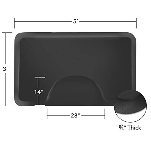 Saloniture 3 ft. x 5 ft. Anti-Fatigue Salon Floor Mat - Black