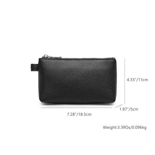 PU Leather Makeup Simple and Convenient Handbag Small Exquisite Storage Bag (Pu/Black)