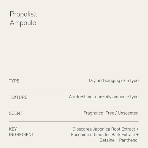 Urbanand Propolis.T Ampoule, Vegan Korean Facial Serum with Vegan Propolis, for Dry and Sagging Skin (50ml / 1.69 fl. oz.), Korean Skin Care
