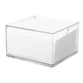 Klmnop Disposable Face Towel Holder, Clear Storage Box with Drawer for Face XL Towels, Stackable Face Towel Box for Bathroom and Vanity(Clear)