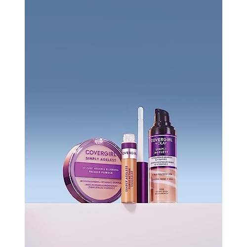 COVERGIRL Simply Ageless Instant Wrinkle Blurring Pressed Powder, Tawny, 0.39 Oz.