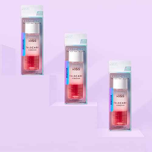 KISS Falscara DIY Eyelash Extension Remover with Natural Rosewater ? Gentle Soothing Nourishing Eye Cleanser for Removal of Artificial False Synthetic Eyelashes, Lash Wisps, and Bond & Seal Adhesive
