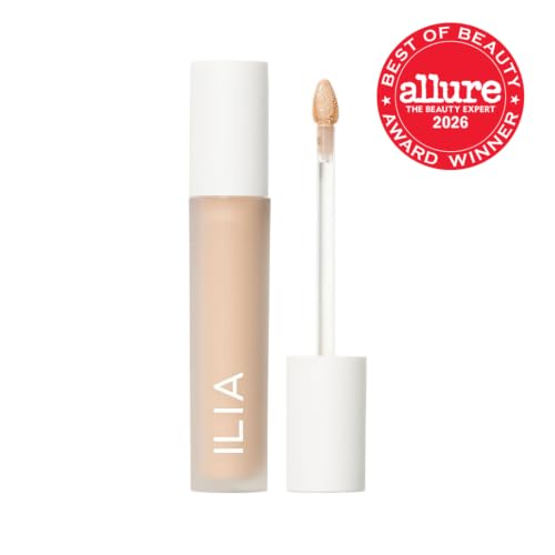 ILIA Skin Blur Serum Concealer 10N Mesh – Medium Coverage, Self-Setting, 0.2 fl oz / 6 ml