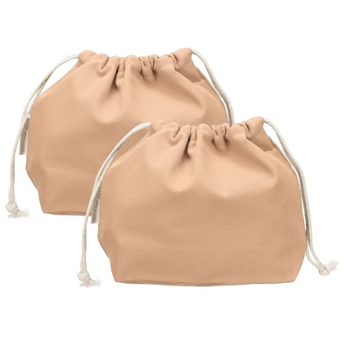 uxcell 2-Pack Canvas Drawstring Makeup Bags - Travel Cosmetic Organizers