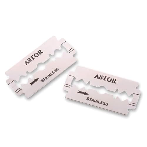 100 BIC ASTOR Platinum Stainless Steel Double Edge Safety Razor Blades with Chromium Polymer Coated Edges for a Close Shave