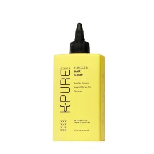 Miracle 8 Keratin Hair Serum by K-Pure, Instant Deep Conditioning Treatment, Sulfate & Paraben Free, Keratin & Argan Oil Growth Formula for Repairing Dry, Damaged Hair, Frizz Control, & Lasting Shine