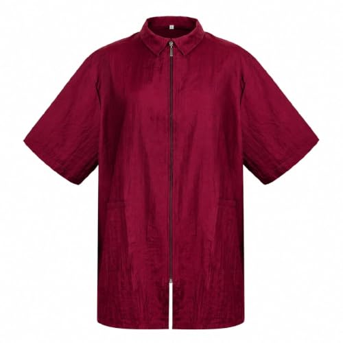 TOPTIE Nylon Salon Barber Smock with Zip Closure