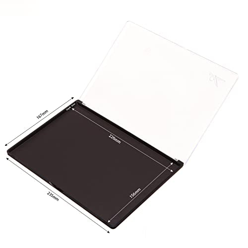 Allwon Large Empty Magnetic Transparent Plastic Eyeshadow Makeup Palette with 20Pcs Adhesive Empty Palette Metal Stickers for Eyeshadow Lipstick Blush Powder