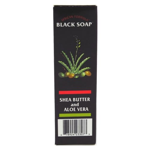 Madina African Black Soap Shea Butter and Aloe Vera, 3.5 oz (Pack of 12)