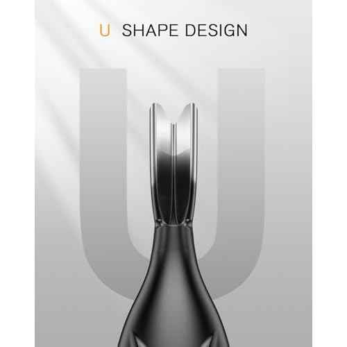 FERYES Cuticle Pusher with Fork, 2-in-1 Cuticle Trimmer Nail Care Tool, Stainless Steel Cuticle Remover Tool for Manicures and Pedicures -Black