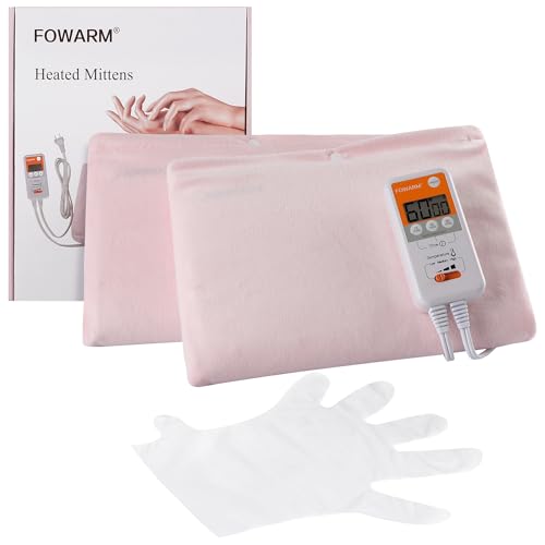 FOWARM Electric Heated Beauty Mitts & Hand Warmer with Digital Timer