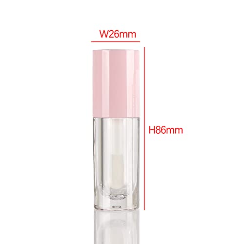 COSIDEA 14pcs Empty 6ml big doe foot wand Chunky lip gloss tubes for DIY lipgloss,Pink round lipgloss containers tubes with thick wand (Pink)