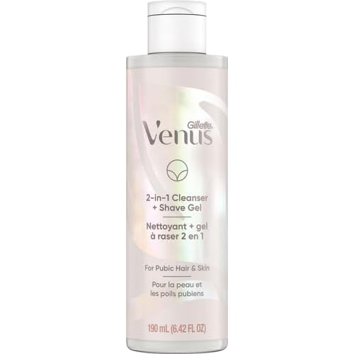 Gillette Venus Intimate Grooming 2in1 Cleanser and Shave Gel for Bikini Pubic Hair and Skin 6.4 Oz,(Pack of 24)