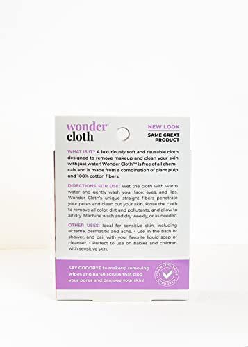 Wonder Cloth Makeup Remover - Pack of 3, All-Natural Reusable