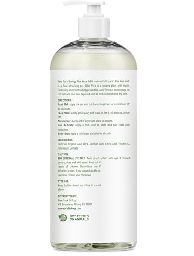 Organic Aloe Vera Gel 12 oz – Face, Hair & After-Sun Moisturizer