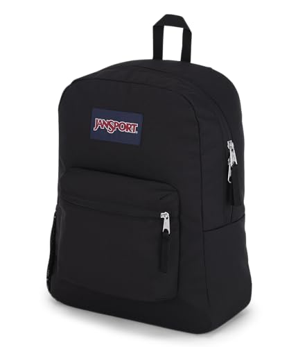 JanSport Cross Town Backpack 17" x 12.5" x 6" - Simple Bag for Everyone with 1 Main Compartment, Front Utility Pocket - Premium Class Accessories - Black