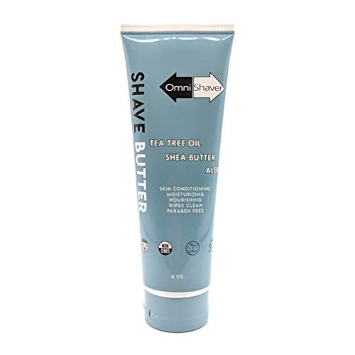 OmniShaver Shave Butter ? Moisturizing Shaving Cream for Men & Women | Sensitive Skin Formula | Travel Size 6 oz | Aloe, Tea Tree & Shea Butter - Pack of 1