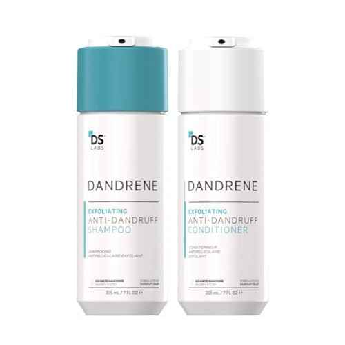 DS Labs Dandrene Dandruff Shampoo & Conditioner Kit, 205mL- for Itchy, Flaky Scalp, Exfoliating Shampoo, Moisturizing Conditioner, Supports Scalp Health & Oil Control