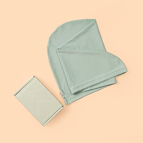 KISMETICS Hair Plopping Towel - Cotton Blend Moisture Wrap - Sage