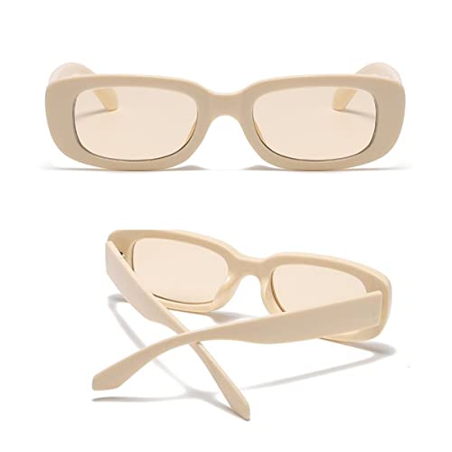 IKANOO Retro Square Frame Sunglasses for Men Women Trendy Y2K 90s Black