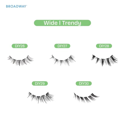 Broadway Lash Clusters, 112 pcs Mapped Trendy False Eyelashes, Customizable DIY Individual Lash Extensions for Beginners, Lightweight & Comfortable Wide Band, Great for Everyday Glam
