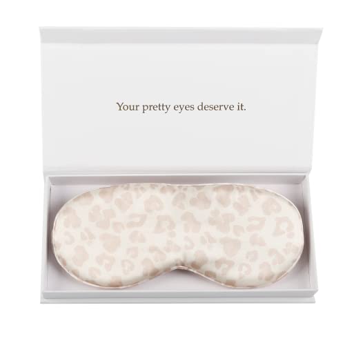 Silk Sleep Mask Light Blocking Luxury 100% Mulberry 22mm Silk Eye Mask Eye Cover Blindfold Ultra Soft Light & Comfy Anti Aging Skin Care with Travel Bag Gift Package