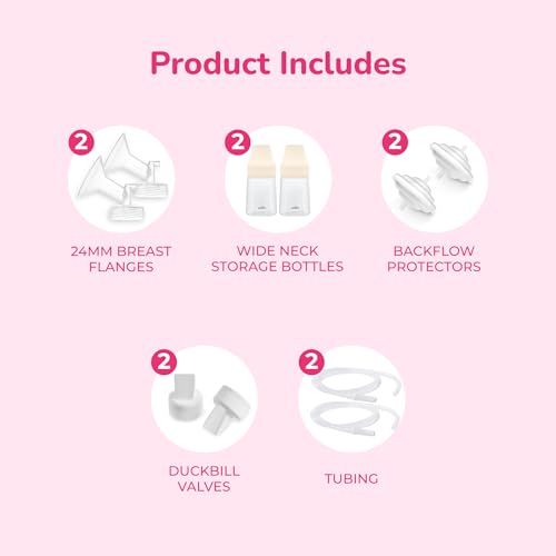 Spectra 24mm Breast Pump Flange & Bottle Accessory Kit (2-Pack)