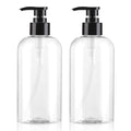 2-Pack 12.85oz Clear BPA-Free Pump Bottles for Shampoo & Lotion