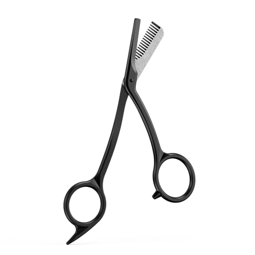 Baluca Dual-Design Eyebrow Trimmer Scissors for Women & Men - Black