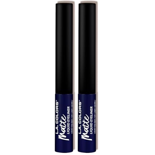 L.A. COLORS Liquid Eyeliner Collection, Matte Navy CLE803 (Pack of 2)