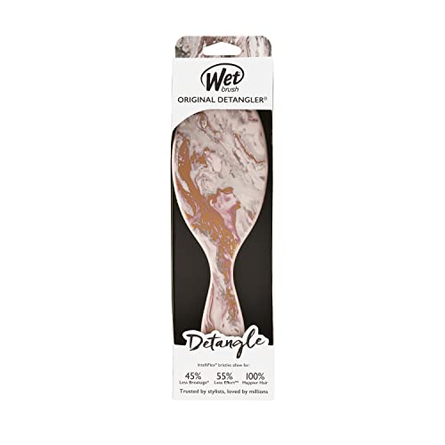 Wet Brush Original Detangling Brush - Metallic Bronze Marble - All Hair Types - Ultra-Soft IntelliFlex Detangler Bristles Glide Through Tangles with Ease - Pain-Free Comb for Men, Women, Boys & Girls