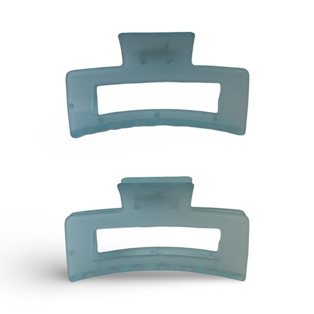 Maleeha21 Matte Square Claw Hair Clips, Set of 2 (light blue)