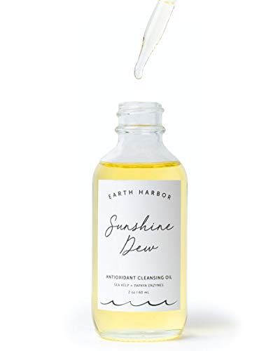 Earth Harbor | SUNSHINE DEW Cleansing Oil - Deep Cleanse & Makeup Remover | Papaya Enzymes + Sea Kelp | 2 fl oz