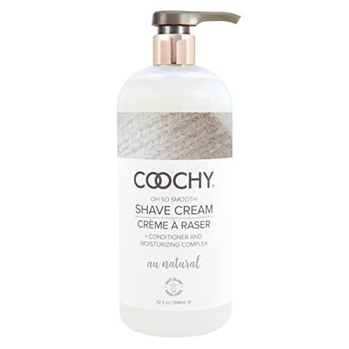 Coochy Shave Cream - Moisturizing Shave Lotion - Gentle Intimate Shaving Cream - For Bikini Area, Underarms, Legs & More - Rash-Free, Hydrating Formula - Au Natural, 32 oz