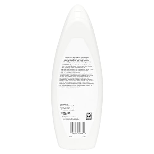 Amazon Basics Hypoallergenic Body Wash for Sensitive Skin, Creamy